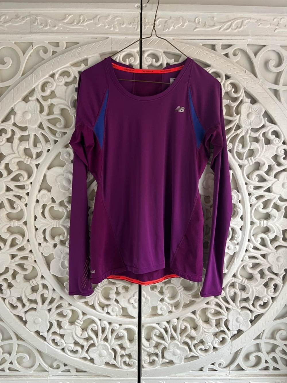 New Balance Long Sleeve Athletic Top Size M | Purple Running Workout Shirt